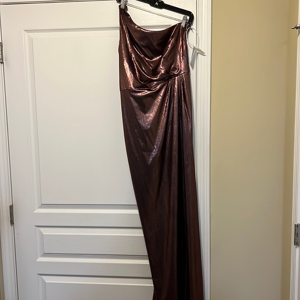 Marchesa Notte Formal Maxi Length One Shoulder W/Zip Side And Split Side Nwt